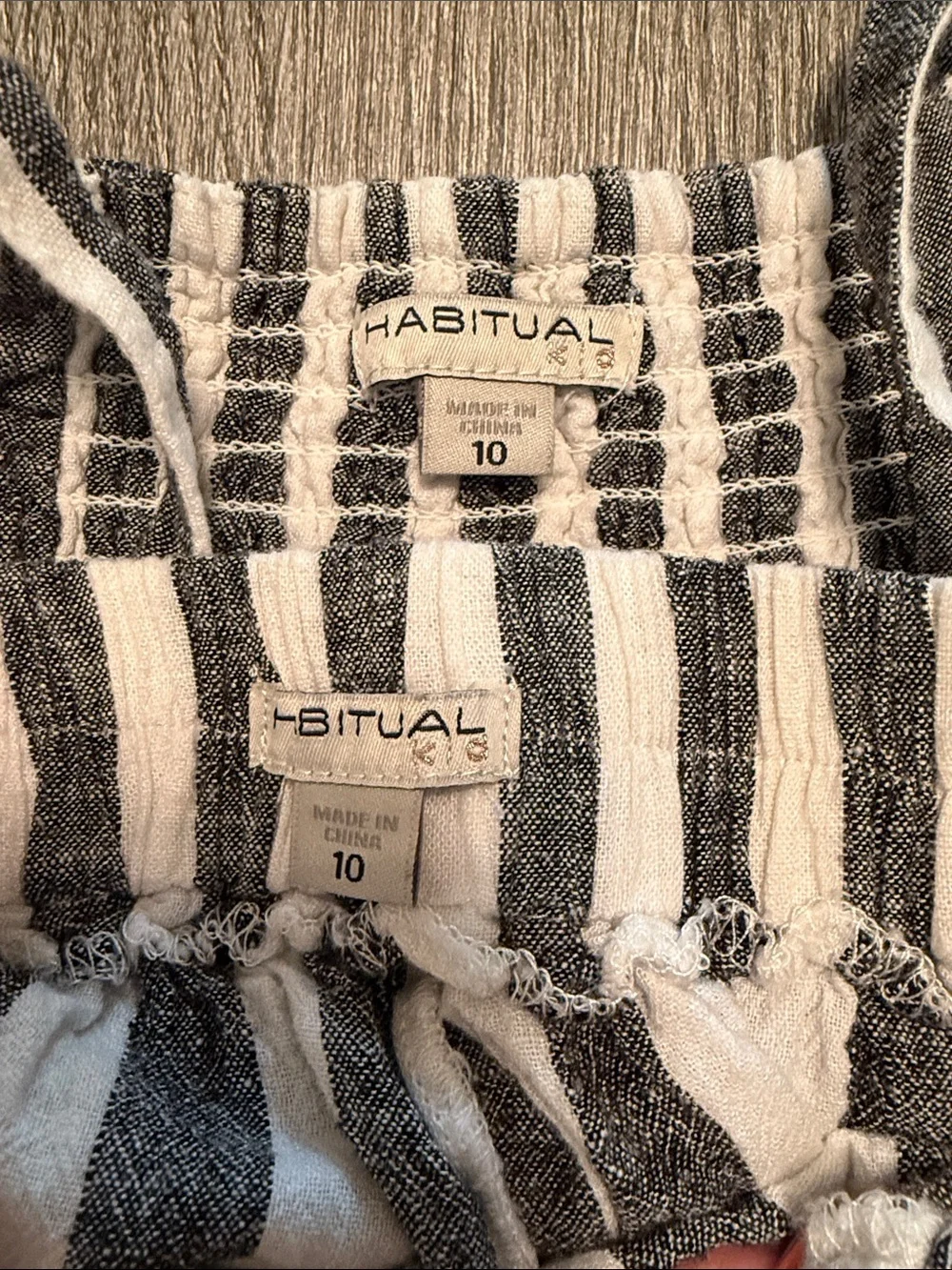 Habitual Black & White Striped Tank Top and Shorts Set